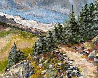 Art Print from Original Oil Painting: Burroughs Mountail Trail, Mt. Rainier