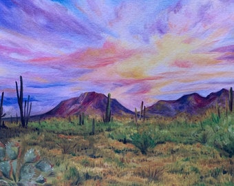 Art Print from Original Oil Painting: Desert, Joshua Tree, California