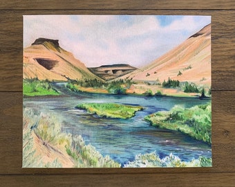 Art Print from Original Oil Painting: Deschutes River, Oregon, Salmonfly Hatch II