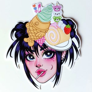 Sweet Tooth Sticker | Vinyl Weatherproof Japanese Candy Sweets Taiyaki ...