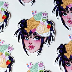 Sweet Tooth Sticker | Vinyl Weatherproof Japanese Candy Sweets Taiyaki ...