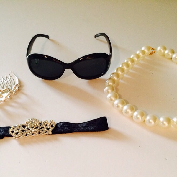 Audrey Hepburn "Breakfast At Tiffany's" Inspired Accessory Set Baby. Toddler . READY TO SHIP