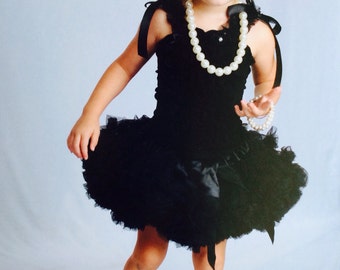 Deluxe Audrey Hepburn Full and Fluffy Chiffon Pettidress Baby Girl. Toddler. Little Girl Halloween Costume. Dress up. Birthday Girl