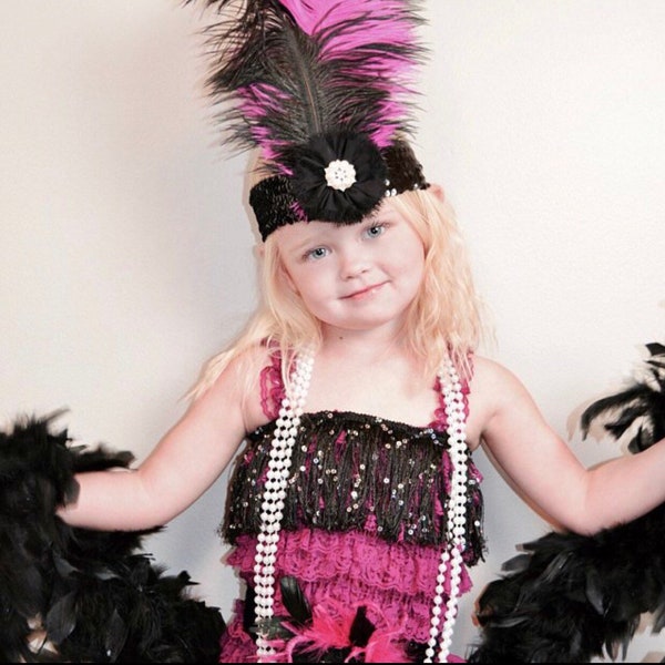 Darling 1920's inspired Flapper Girl Set and Feather Sequin Headband.