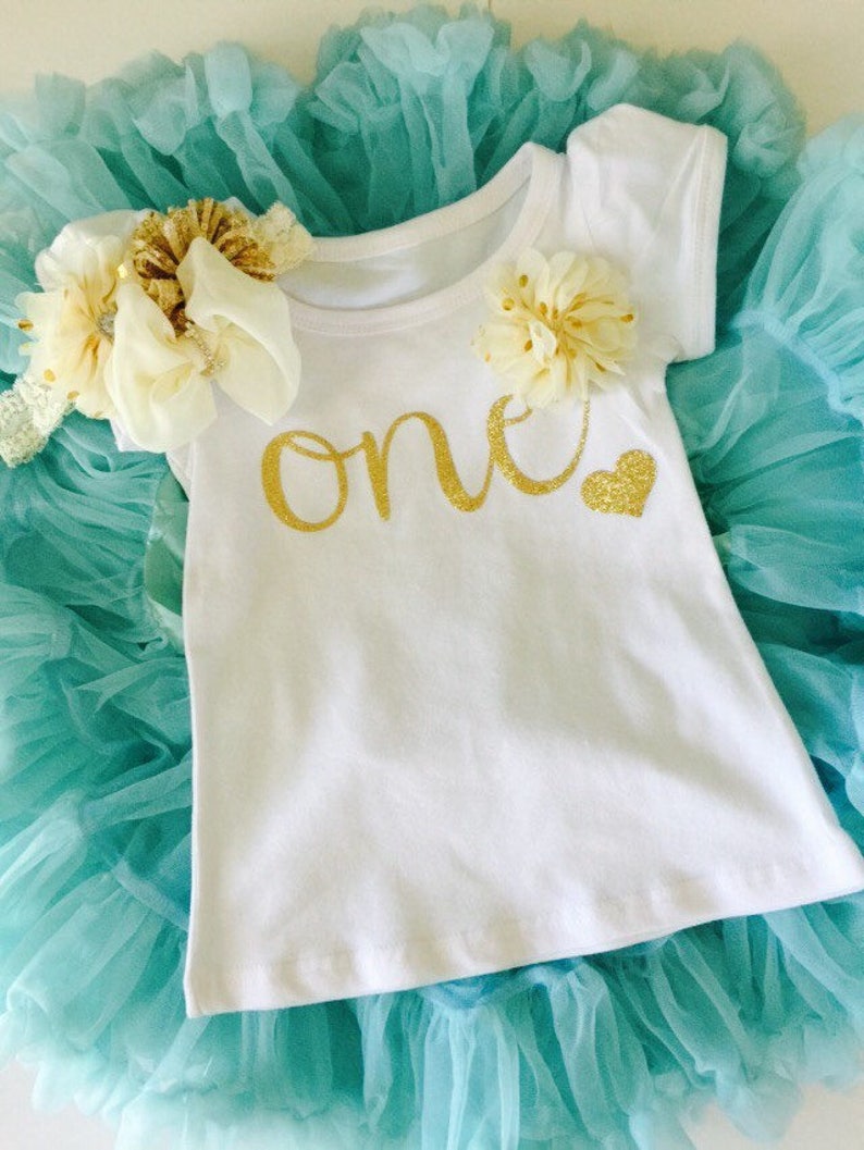 and matching headband or clip 3 Piece Full /& Fluffy Pettiskirt Tutu Birthday Top