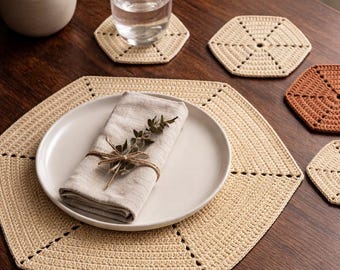Crochet Placemat Pattern, DIY Home Decor Guide (PDF Pattern), Crochet Coaster Pattern
