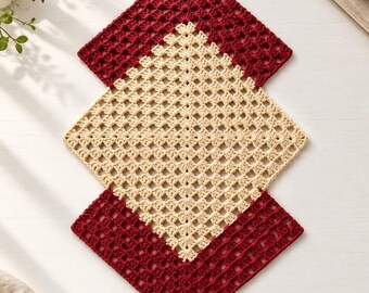 Crochet Placemat Pattern, Table Decor Pattern, Crochet Coaster Pattern, Table mat crochet pattern, Christmas Placemat crochet pattern