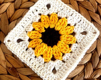 Granny Square Pattern, Crochet Motif Pattern, Crochet Flower, Easy Crochet Motif, Crochet Coaster, Easy Crochet Motif, PDF Instant Download
