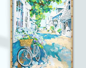 Nantucket Coastal Print: Beach House New England Artwork
