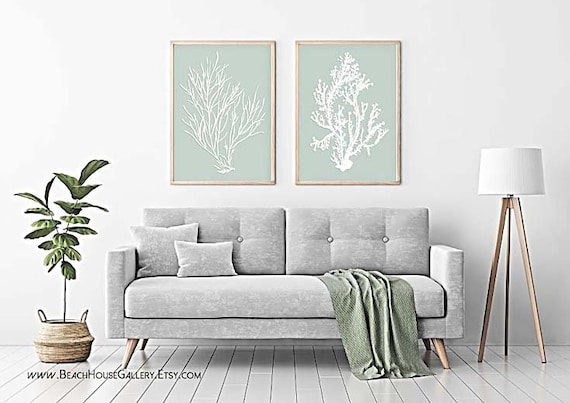 Sage Wall Art Palladian Blue Art Sea Foam Green Coral Print Set Palladian Blue Wall Art Bathroom Wall Art Bedroom Wall Art Set Of 2