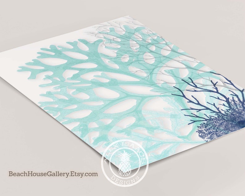 Teal and Blue Wall Art Beach House Gallery Coastal Living Etsy