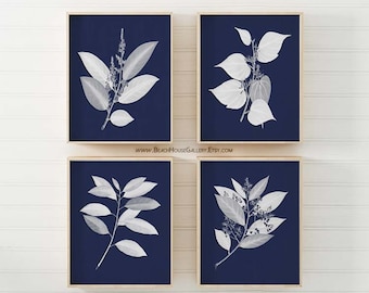 Navy Blue White Wall Art, Navy White, Botanical, Botanical Prints, Blue White Decor,  Chinoiserie Floral, Blue Botanical, Modern Farm House