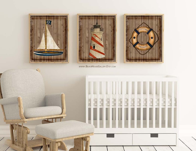 Rustic Nautical Nursery Art Nautical Decor Beach House Etsy Rustic Nautical Nursery Art Nautical Decor Beach House Etsy