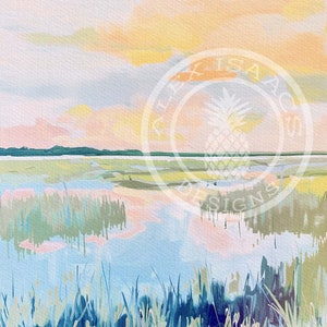 Low Country Coastal Painting, Abstract Marsh Landscape (canvas or ...
