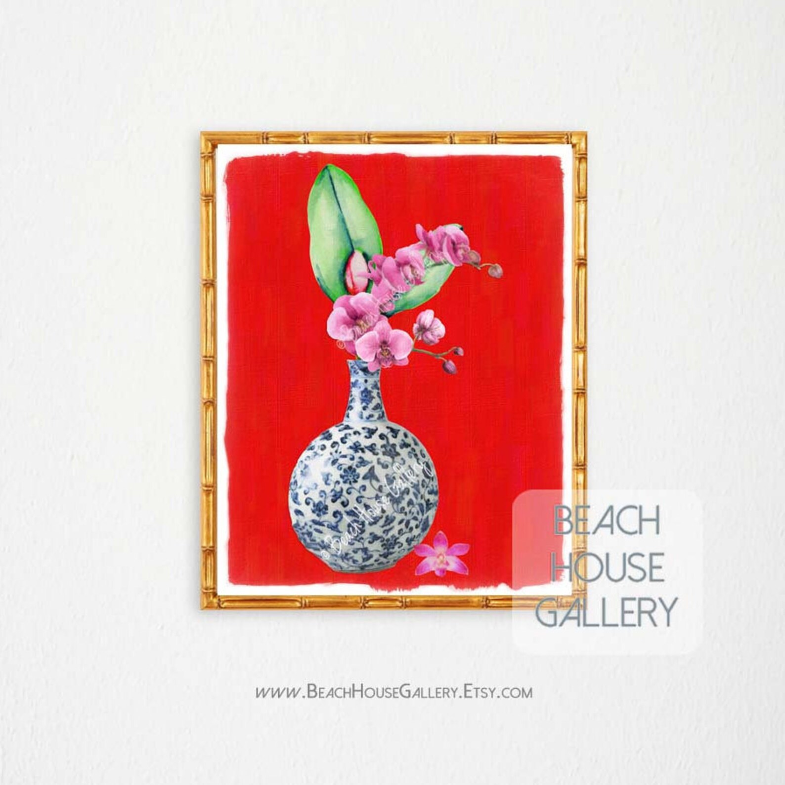 Hot Pink Chinoiserie Ginger Jar Vase Floral Chinoiserie Etsy