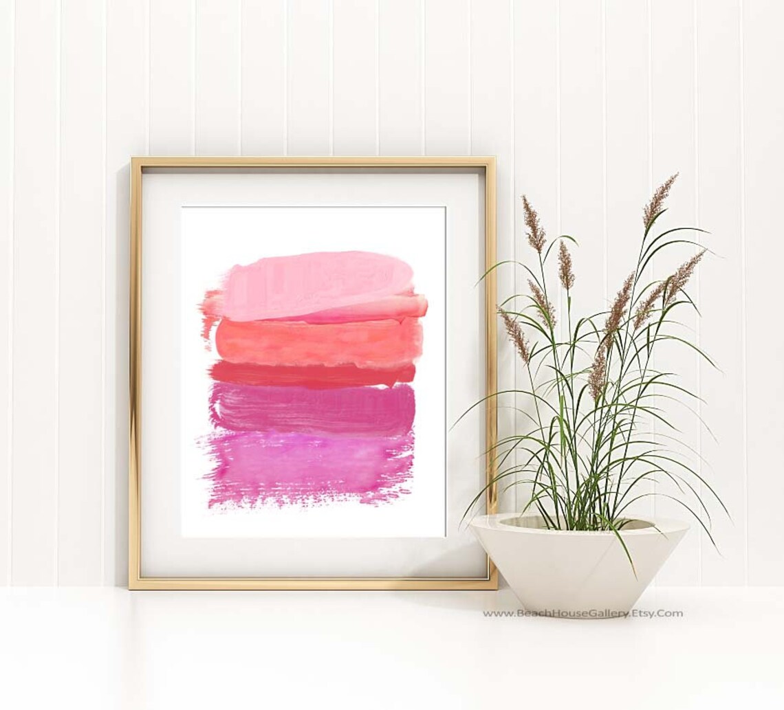 Abstract Art Pink Bedroom Art Modern Abstract Art Pink Etsy