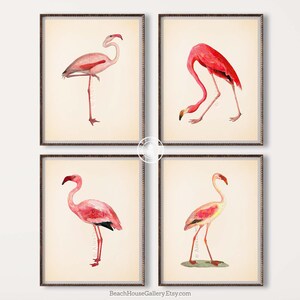 Flamingo Prints Set: Chinoiserie Chic, Tropical Wall Art image 8