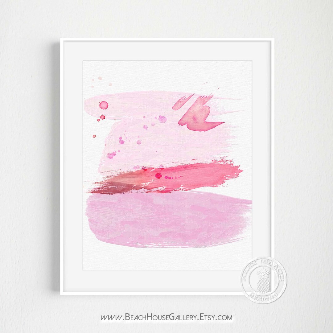 Pink Abstract Art, Pink Bedroom Art, Pink Abstract Art, Contemporary