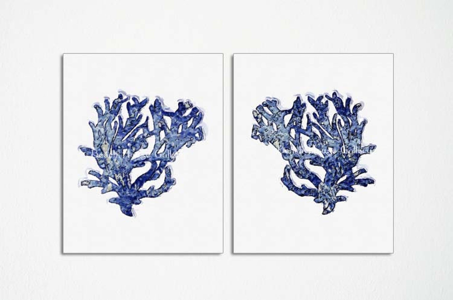 Coral Art Blue Coral Print Blue Wall Art Coral Wall Art Etsy