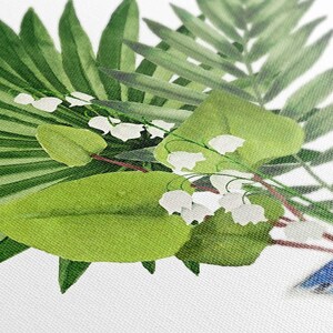 Chinoiserie Plant Art Print: Blue White Ginger Jar, Tropical Palm Bild 2