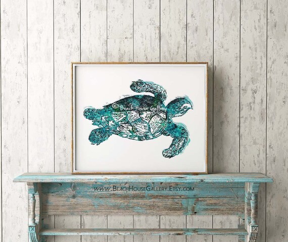 Sea Turtle Watercolor Print Sea Turtle Print Sea Turtle Etsy