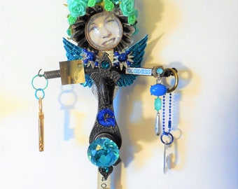 GODDESS GIFT, Goddess Sign, Diva Gift, Diva Sign, Angel Sculpture, 40th BIRTHDAY gift, Steampunk Wall Art by Susie Kunzelman