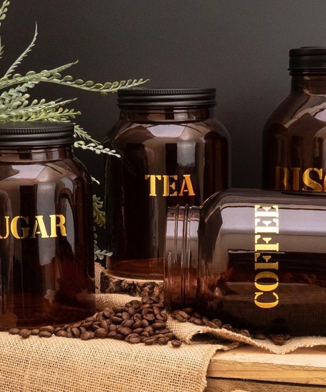 Amber Container Jars for Kitchen Organisation - Etsy