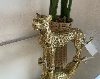 Gold leopard - home accessories, Animal Sculpture