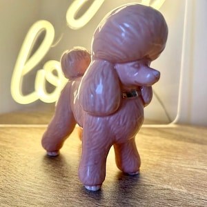 Ceramic poodle candle holder - Available in pink or White