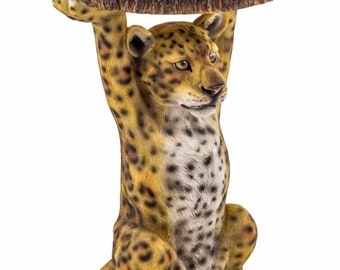 Trunk Slice Animal Side / End Tables - Leopard