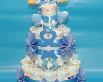 Diaper cake "Biting man" in blue