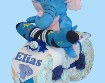 Diaper motorcycle "Elephant" in blue