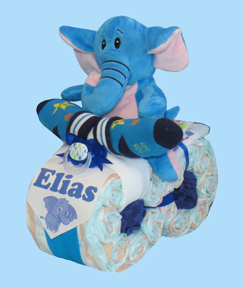 Windelmotorrad Elefant in blau Bild 1