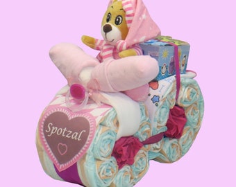 Diaper motorcycle "Spotzal" in pink