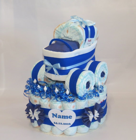 Cake Pram Nappy Cake Diaper Cake, Baby Shower, Gift, Basket