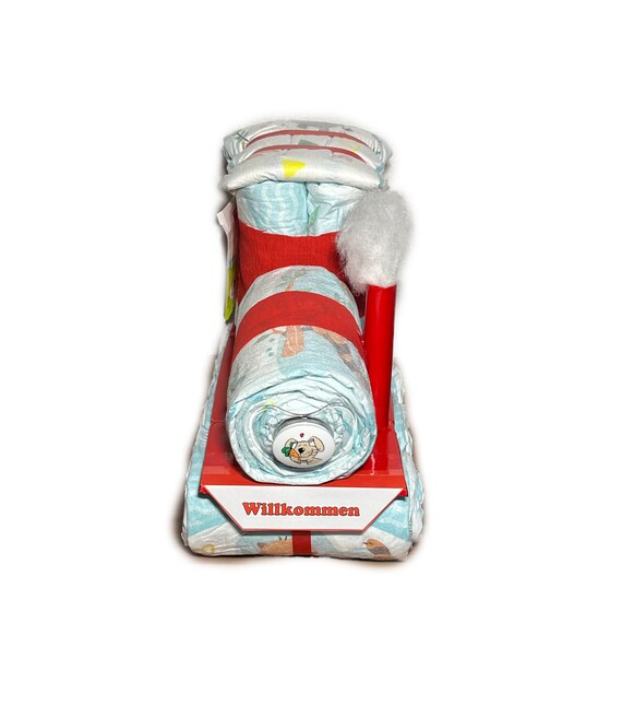 Windellokomotive Geschenk-Set - Neutrale Windeltorte Für Babys
