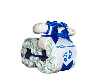 Diaper motorcycle No#1 blue | Diaper gift for birth