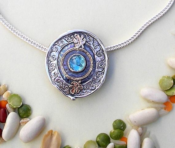 Blue Topaz Israeli Jewelry Holy Land Jewelry Judaica Jewelry