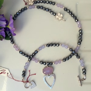 Heart necklace with a matching bracelet, for the Festival of Love &quot;TU BE&#39;AV&quot;