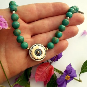 Jordan river necklace with Israeli shining sun