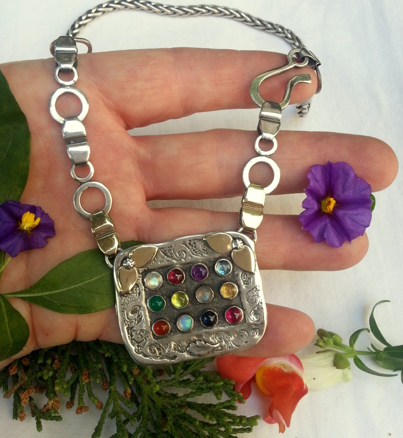 Biblischen Hosh Inspiration, Silber und Gold, 12 Edelsteine, dicken