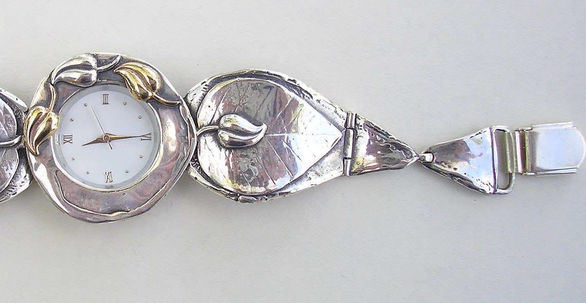 Watch Bracelet Watch Silver and Gold Handmade Watch Made - Etsy