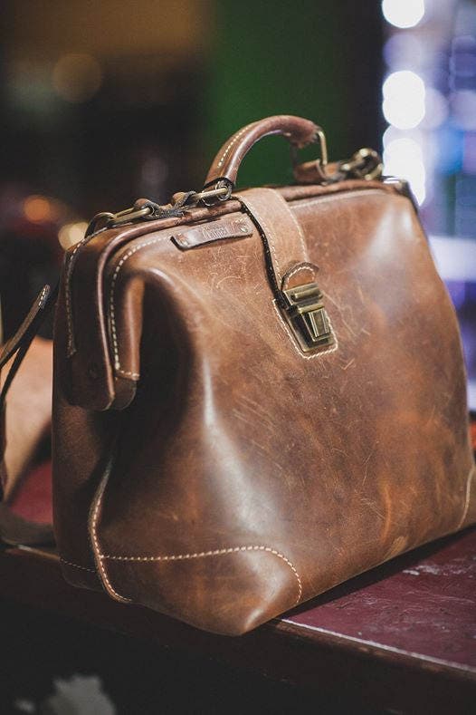 Gladstone Bag, Luxury Leather Bag, Doctor Bag, Leather Bags, Top Handle bag, Leather Doctor bag