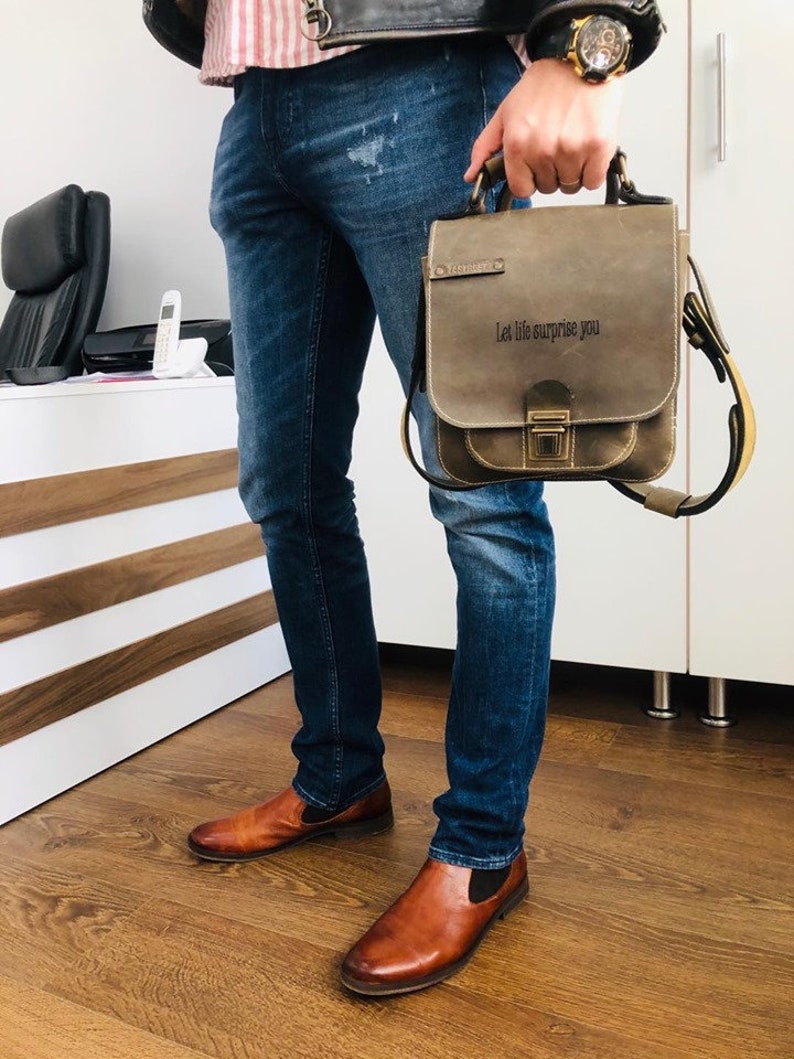 City Bags Cross Body Bag Man Leather Bag Man Bag Leather Crossover Bag Handmade Bags, Man Bags Viorel Cross Over Bag