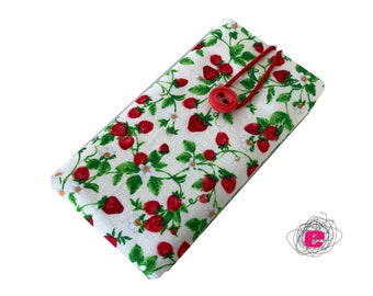 Mobile phone case, custom size smartphone case, strawberries