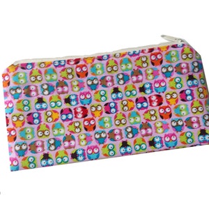 Pencil Case crazy owls, Zipper Pouch owls image 1