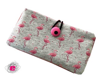 Handytasche, Smartphonehülle Wunschmaß, Flamingo