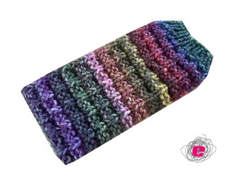 Mobile phone case, iPhone case, knitted mobile phone sock, purple, green, size M - universal