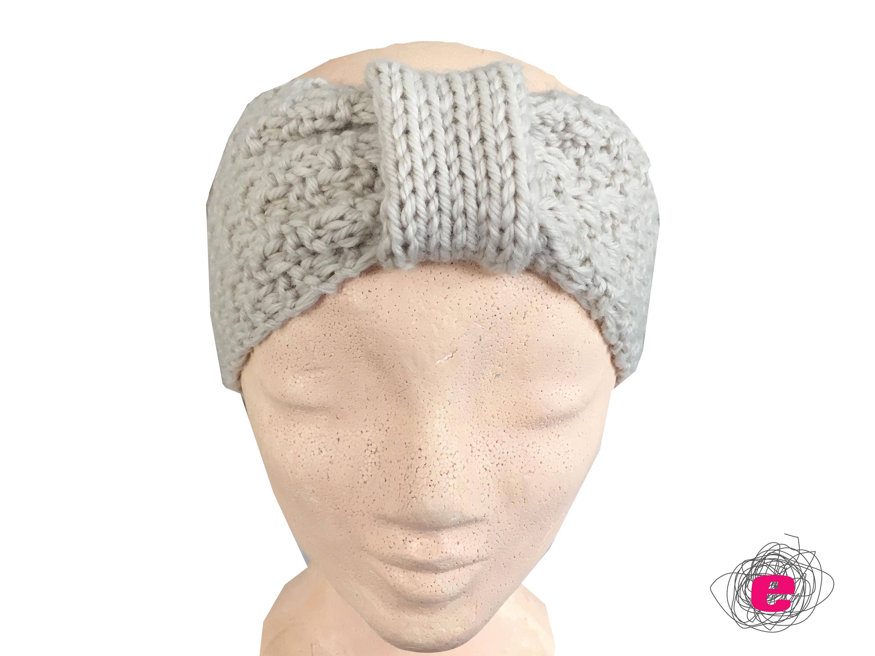 LIANXUE Gestricktes Stirnband Damen – Gehäkelt, Blumenmuster, Stretch, Ethnischer Stil, Einheitsgröße 55–65 Cm