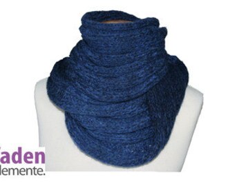 Infinity scarf., knitted circle scarf, blu